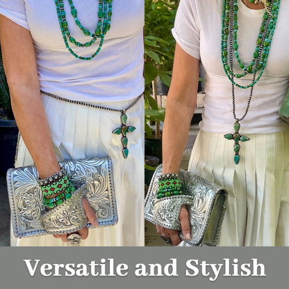 "Silver Flower Dance" Western-Style Clutch