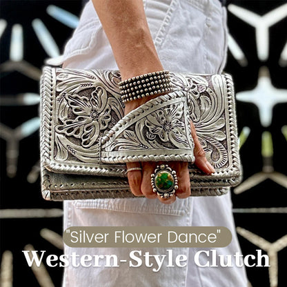 "Silver Flower Dance" Western-Style Clutch
